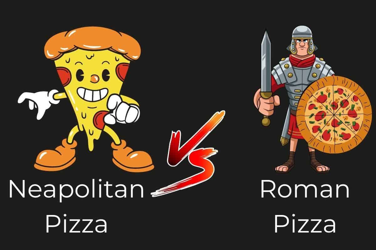 Neapolitan pizza vs Roman pizza graphic